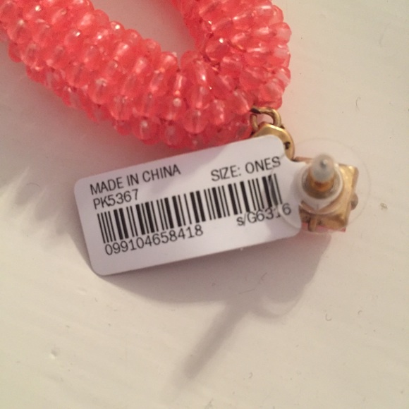 J.Crew pink beaded oval earrings NEW - Picture 3 of 3